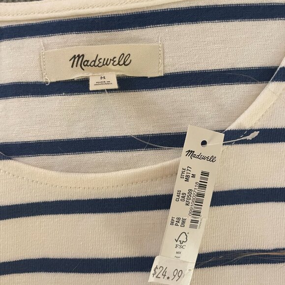 Madewell Blue Striped T-Shirt - Picture 3 of 3